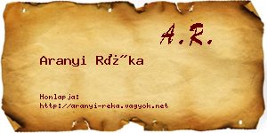 Aranyi Réka névjegykártya