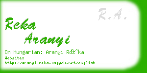 reka aranyi business card